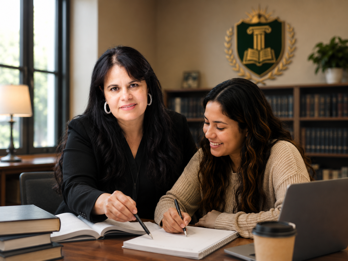 Marlén mentoring a student one-on-one
