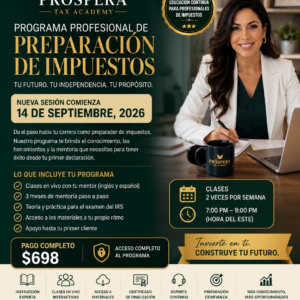 Programa Profesional de Preparación de Impuestos — Pago Completo